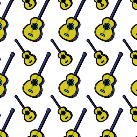color art guitar play music background vector illustrationのイラスト素材