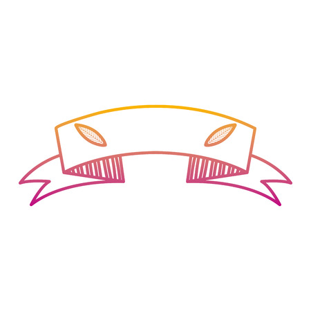 degraded line ecology ribbon with leaves decoration designのイラスト素材