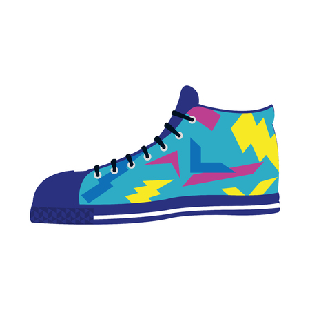 fashion sneaker confortable shoes style vector illustrationのイラスト素材