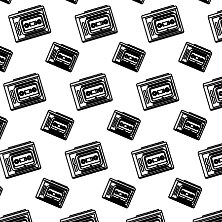 line plastic cassette tape stereo backgroundのイラスト素材