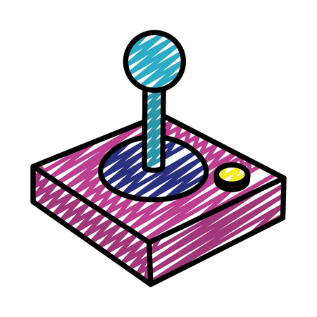 doodle videogame hand button console simulator vector illustrationのイラスト素材