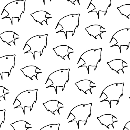 line tropical angel fish animal background vector illustrationのイラスト素材