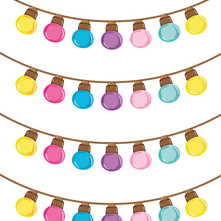cute bulb hanging decoration background vector illustrationのイラスト素材