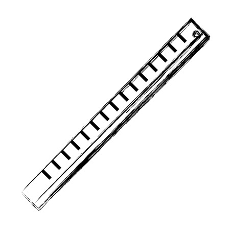 grunge plastic ruler education school utensil vector illustrationのイラスト素材