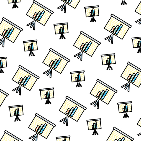 doodle statistics bar presentation graphic background vector illustrationのイラスト素材
