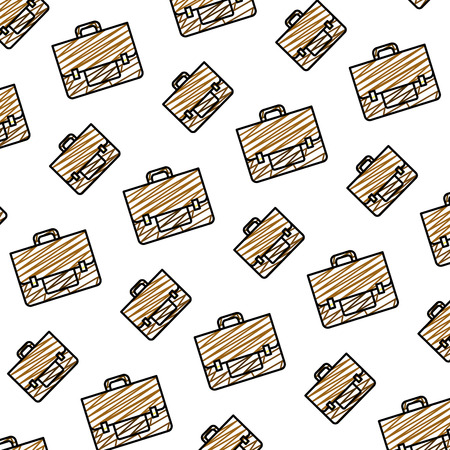 doodle business briefcase object style background vector illustrationのイラスト素材