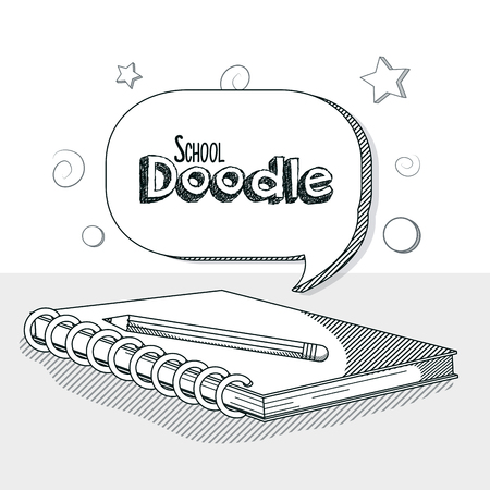 School supplies doodleのイラスト素材