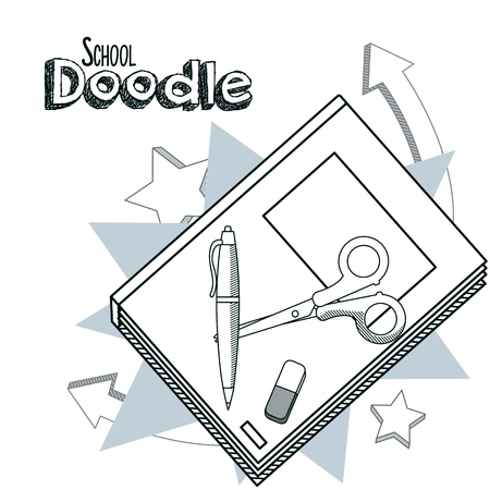 School supplies doodleのイラスト素材