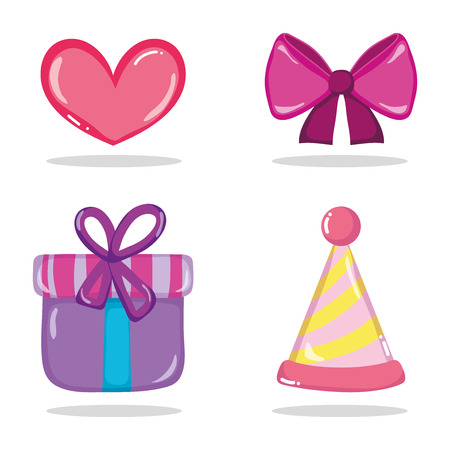 Set of birthday icons collection vector illustration graphic designのイラスト素材