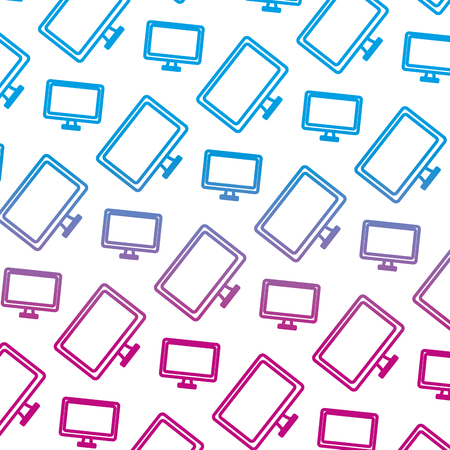 degraded line electronic computer object technology background vector illustrationのイラスト素材