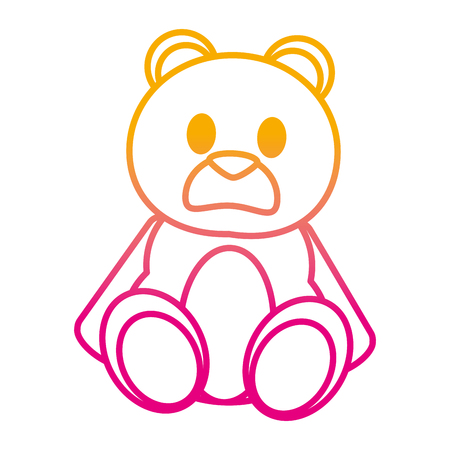 degraded line bear teddy cute toy childhood vector illustrationのイラスト素材