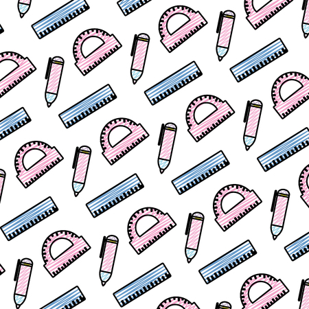 doodle education school utensils style background vector illustrationのイラスト素材