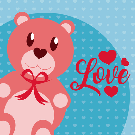 Cute love with teddy cartoons vector illustration graphic designのイラスト素材