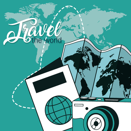 Travel the world cardのイラスト素材