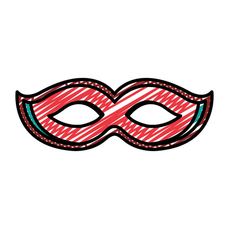 doodle party mask costume carnival style vector illustrationのイラスト素材