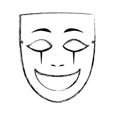 grunge face mask entertainment carnival styleのイラスト素材
