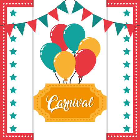 Carnival festival with balloons and pennants vector illustration graphic designのイラスト素材