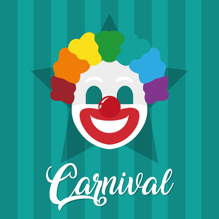 Carnival festival with clown mask vector illustration graphic designのイラスト素材