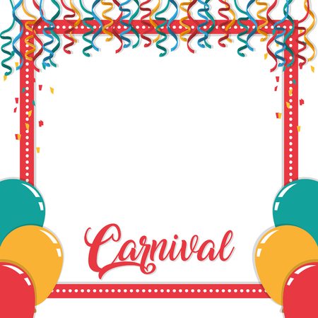 Carnival festival frame with balloons and confeti vector illustration graphic designのイラスト素材
