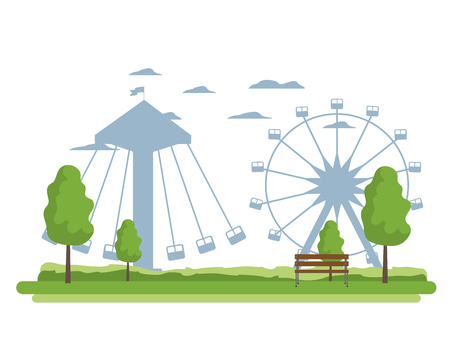 funny mechanical carnival games entertainment vector illustrationのイラスト素材