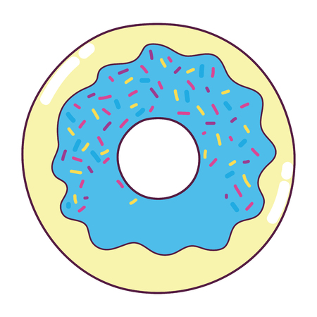delicious sweet donut fresh snack vector illustrationのイラスト素材