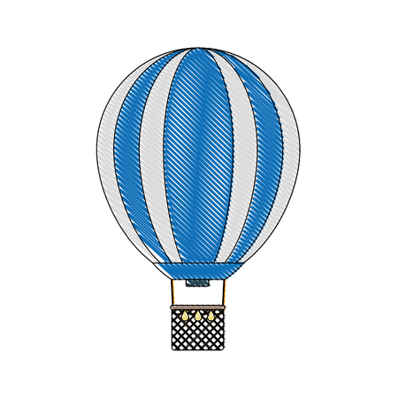 doodle funny air balloon transport designのイラスト素材