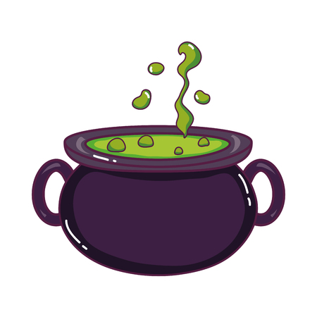pot cauldron object to traditional in halloween vector illustrationのイラスト素材