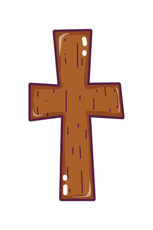 religion wood cross catholic symbolのイラスト素材