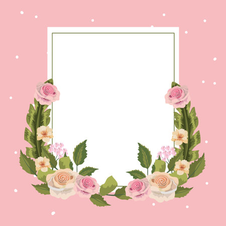 Vintage floral frame card vector illustration graphic designのイラスト素材