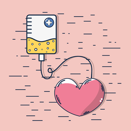 Blood donation campaign with medical cartoons vector illustration graphic designのイラスト素材