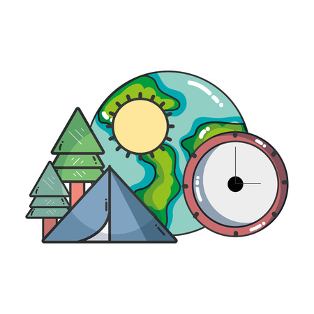 Vacation and travel elements cartoons vector illustration graphic designのイラスト素材