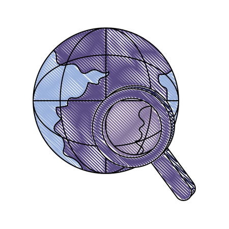 grated global digital data network server vector illustrationのイラスト素材