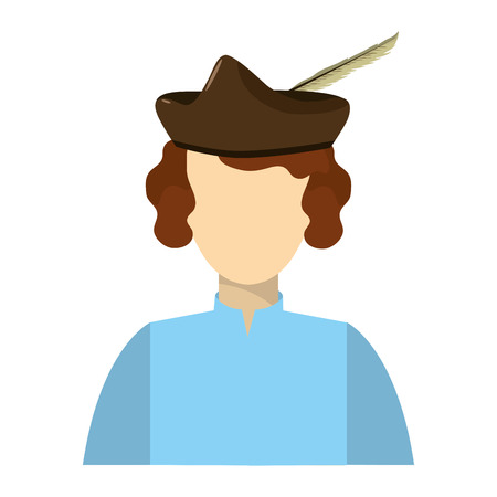 man wearing hat with shirt and curly hair vector illustrationのイラスト素材