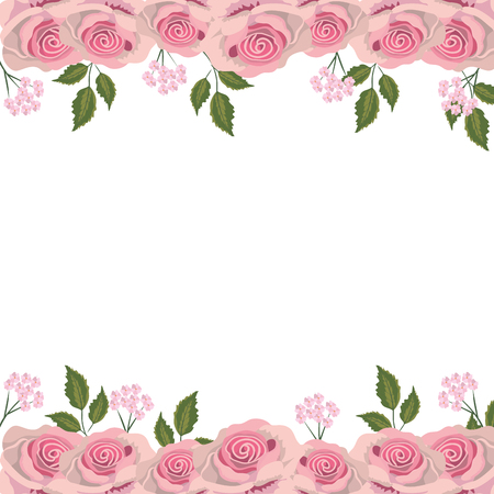 tropial roses plant with nice leaves vector illustrationのイラスト素材