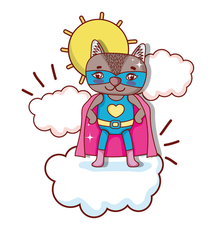 Superhero animal cartoonのイラスト素材