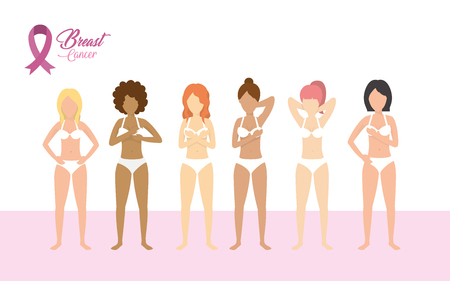 breast cancer women prevention treatment vector illustrationのイラスト素材