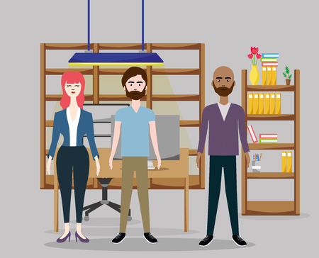 Business coworker at office cartoon scenery vector illustration graphic designのイラスト素材