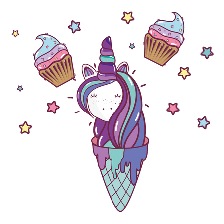 Happy birthday unicorn celebration cute cartoons vector illustration graphic designのイラスト素材