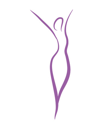 Woman silhouette yoga abstract leaves symbol vector illustration graphic designのイラスト素材