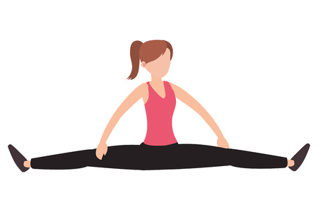 Woman doing yoga position avatar isolated vector illustration graphic designのイラスト素材