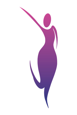 Woman silhouette yoga abstract symbol vector illustration graphic designのイラスト素材