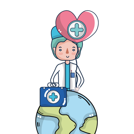 Woman doctor and blood donation campaign cartoons vector illustration graphic designのイラスト素材