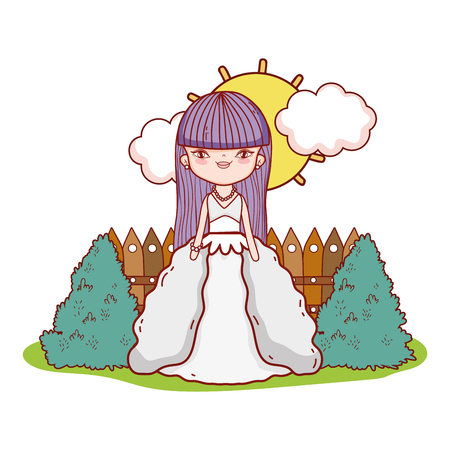 Bride garden wedding cute drawings cartoons vector illustration graphic designのイラスト素材