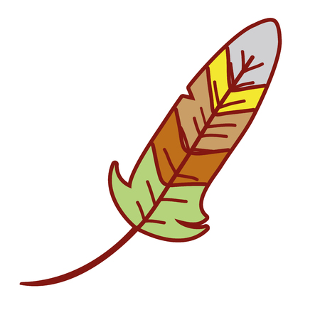 Turkey feather cartoon isolated vector illustration graphic designのイラスト素材