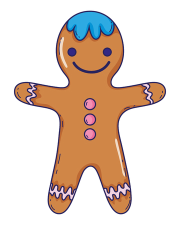 Gingerbread cookie cartoon vector illustration graphic designのイラスト素材