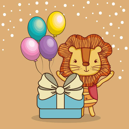 happy birthday card with cute animal cartoon vector illustration graphic designのイラスト素材