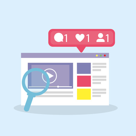 Social network video website profile vector illustration graphic designのイラスト素材