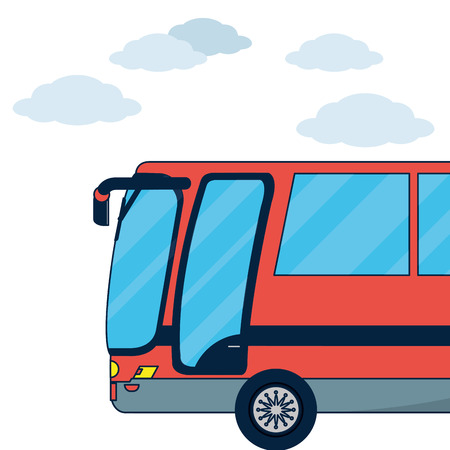 Public bus vehicle sideview vector illustration graphic designのイラスト素材