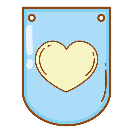 Heart cute drawing on pennant shape vector illustration graphic designのイラスト素材