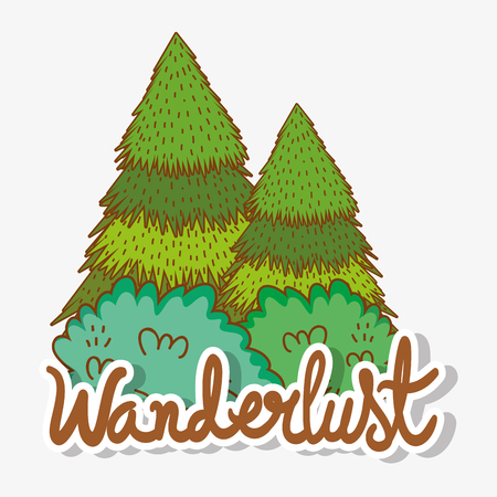 nature trees to wanderlust explore adventure vector illustrationのイラスト素材
